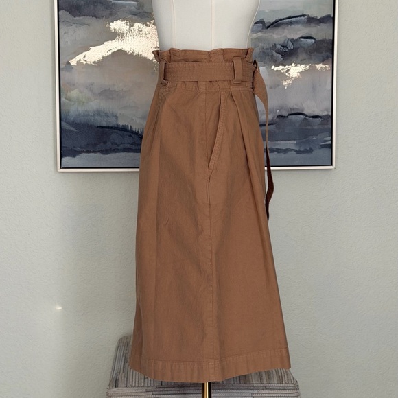 NWT Banana Republic Tan Belted Paper Bag Midi Skirt Size-6Tall - Picture 9 of 16
